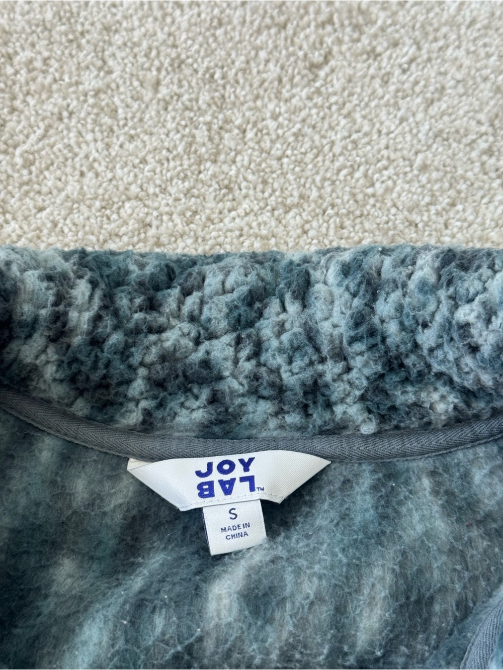 JoyLab Teal & Navy Sherpa Half-Zip Pullover size Small Great condition - Picture 6 of 8
